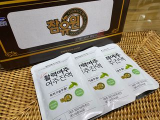 참유원 특허제조 활력 여주진액 여주즙 50포 — 5점을 준 리뷰어가 2022년 1월 올린 사용 사진