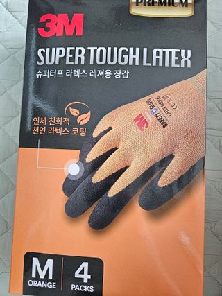 나우[3M] 안전장갑 슈퍼터프 프리미엄 라텍스 레져용 장갑 (그린/오렌지/손끝코팅 중 택1) — 5점을 준 리뷰어가 2024년 7월 올린 사용 사진