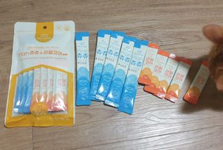 비쥬프렌즈 플랜 츄츄&건강 코어(장/관절/피모 분말) — 4점을 준 리뷰어가 2022년 8월 올린 사용 사진