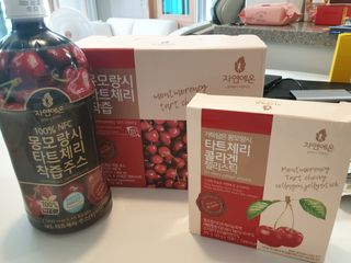 자연에온 몽모랑시 타트체리 3종 세트 구성 - 저분자콜라겐젤리, NFC 착즙주스 — 5점을 준 리뷰어가 2021년 7월 올린 사용 사진