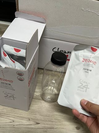 클린24시간 1BOX(5포) + 전용보틀(500ml) — 4점을 준 리뷰어가 2022년 7월 올린 사용 사진