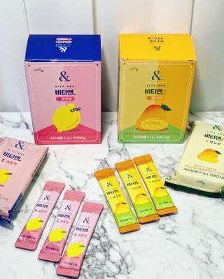 비타앤C 레몬맛, 망고맛 — 3점을 준 리뷰어가 2021년 4월 올린 사용 사진