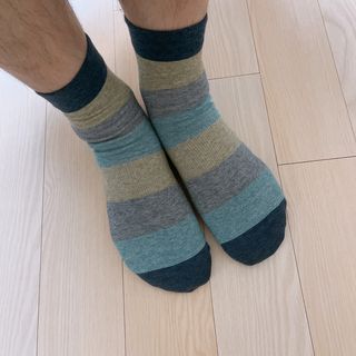 [사이즈가 있는 양말 필로이] 큰 발, 작은 발을 위하여_남자 인디고 발목 양말 4족_남자【 S, XL 】 — 5점을 준 리뷰어가 2022년 5월 올린 사용 사진