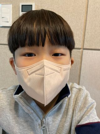 애니가드키즈 새부리형  소형L 5컬러 각 10매입 [크리미베이지, 코튼핑크, 블루레이크, 페일로즈, 민트그린] — 5점을 준 리뷰어가 2022년 2월 올린 사용 사진