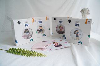 [블루 본 아이노우] 유아용 컬러마스크 40 PCS SET 2중 택 1 — 4점을 준 리뷰어가 2021년 4월 올린 사용 사진