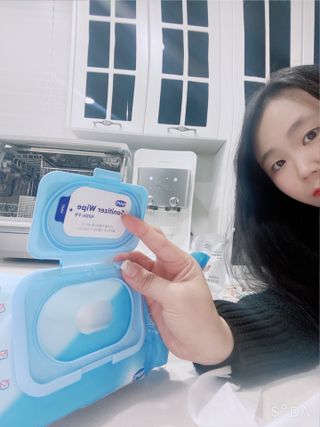 햅스 세균없는 주방 대형 2팩, HAPS sanitizer wipe — 4점을 준 리뷰어가 2021년 12월 올린 사용 사진