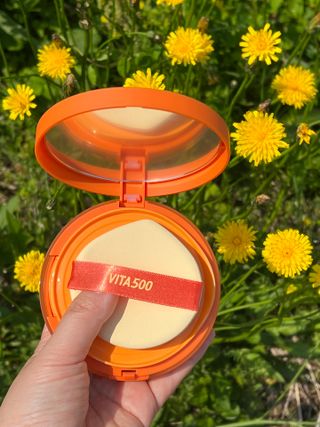 광동생활건강 MF[광동] 비타500✨주름개선·미백·SPF50+🌞퍼펙트쉴드 빅 선쿠션 본품 — 4.5점을 준 리뷰어가 2024년 5월 올린 사용 사진