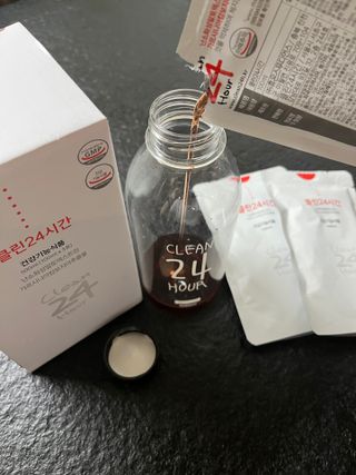 클린24시간 1BOX(5포) + 전용보틀(500ml) — 4.5점을 준 리뷰어가 2022년 8월 올린 사용 사진