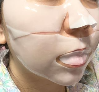 블로그 [웰더마] 프리미엄 사파이어 콜라겐 임팩트 피팅 마스크(4매입/1BOX) — 5점을 준 리뷰어가 2025년 5월 올린 사용 사진