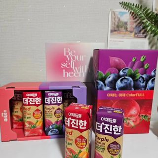 [롯데칠성] 야채듬뿍 더'진한 [롯데칠성] 야채는 이제 COLORFULL! 야채듬뿍  더 진한 레드 4개 +퍼플 4개 (총 8개) — 4.5점을 준 리뷰어가 2023년 6월 올린 사용 사진