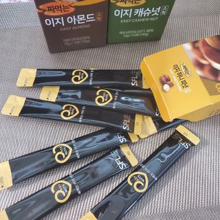 짜먹는 이지견과 짜먹는 이지아몬드, 짜먹는 이지허니피넛, 짜먹는 이지캐슈넛 각 10g X  10포 — 5점을 준 리뷰어가 2021년 2월 올린 사용 사진