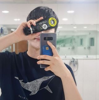 [갸스비] 지성 남성을 위한 포어케어 클렌징폼 — 5점을 준 리뷰어가 2021년 8월 올린 사용 사진