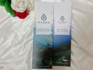 오일아리아 뉴트리 모이스처라이징 세사미 씨드 오일로션 & 데일리 디톡스 세사미 그라운즈 바디스크럽 — 5점을 준 리뷰어가 2023년 6월 올린 사용 사진