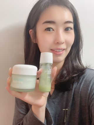 김정문알로에 큐어 큐어 알로에 리프레쉬 젤리 세럼, 큐어 알로에 하이드로 젤리 크림 — 5점을 준 리뷰어가 2021년 2월 올린 사용 사진