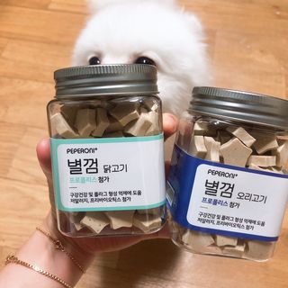 페페로니 자기전에 먹는 저알러지 껌 세트 치킨+오리 — 4.5점을 준 리뷰어가 2021년 7월 올린 사용 사진