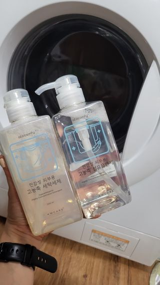 아토컴피 신생아와 반려동물도 사용가능한 고농축 세탁세제 섬유유연제 500ml 세트 (독일 피부과 임상시험 완료) — 4.5점을 준 리뷰어가 2022년 9월 올린 사용 사진