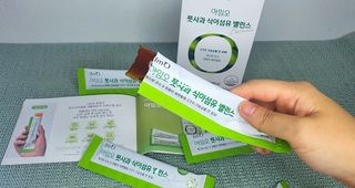 아임오 풋사과 식이섬유 밸런스 젤리 14포 — 5점을 준 리뷰어가 2021년 10월 올린 사용 사진