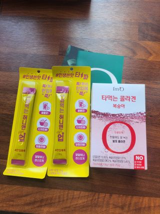 [음료수 대신 가능!]  빠르게 흡수되는 아임오 타먹는 콜라겐 1박스 — 5점을 준 리뷰어가 2023년 3월 올린 사용 사진