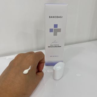 바노바기 코스메틱 바노바기 밀크씨슬 리페어 시카 선스크린 플러스 50ml — 4점을 준 리뷰어가 2023년 1월 올린 사용 사진
