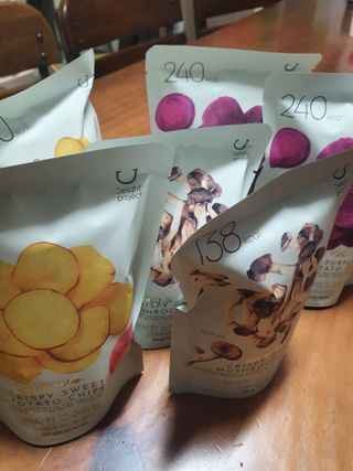 딜라이트 프로젝트 바삭한 원물칩 3종 고구마칩, 자색고구마칩, 느타리버섯칩 [총 6봉지] — 5점을 준 리뷰어가 2022년 2월 올린 사용 사진
