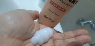썸헤어 / SUMHAIR 썸헤어 프로틴 리치 머랭 트리트먼트 극손상모 전용 케어 — 5점을 준 리뷰어가 2021년 4월 올린 사용 사진