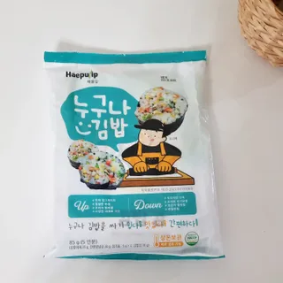 해풀잎 누구나 김밥*1ea [(혼합야채 35g *1ea,  김밥김 (5g, 5ea),  양념간장 (6g, 5ea), 참기름(5g, 2ea)] — 5점을 준 리뷰어가 2022년 10월 올린 사용 사진