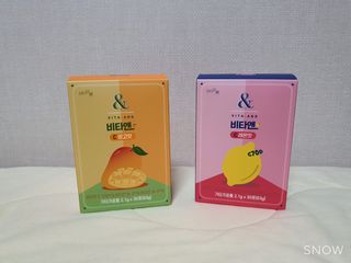 비타앤C 레몬맛, 망고맛 — 5점을 준 리뷰어가 2021년 4월 올린 사용 사진