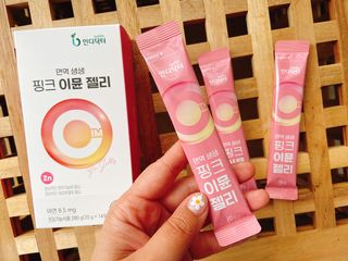 [인디닥터] 면역 생생 핑크 이뮨 젤리 — 5점을 준 리뷰어가 2022년 4월 올린 사용 사진