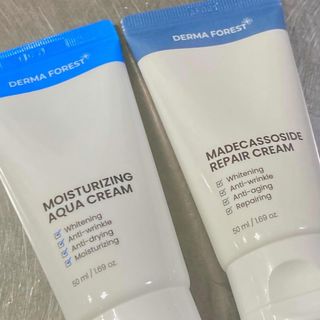 더마포레스트 마데카소사이드 리페어 크림,  모이스처라이징 아쿠아크림 — 5점을 준 리뷰어가 2021년 8월 올린 사용 사진
