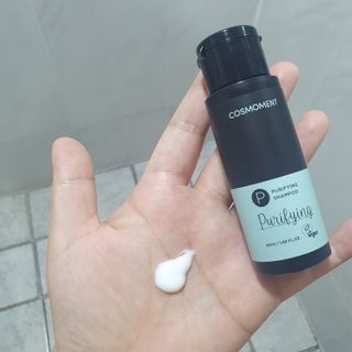 코스모먼트 부스티모 부스팅샴푸60ml + 비듬세정 진정샴푸50ml — 4점을 준 리뷰어가 2021년 11월 올린 사용 사진