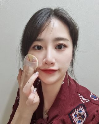 젤리팜 마이크로셀 실리콘퍼프 피치,오렌지 — 5점을 준 리뷰어가 2021년 11월 올린 사용 사진