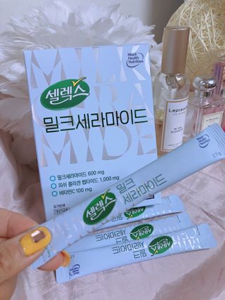 셀렉스스포츠 셀렉스 밀크세라마이드 저분자피쉬콜라겐 28포 X 1박스 — 4.5점을 준 리뷰어가 2021년 6월 올린 사용 사진