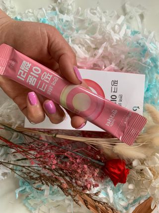 인디닥터 면역 생생 핑크 이뮨 젤리 + 타이탄 BCAA 프로틴 젤리스틱 — 4.5점을 준 리뷰어가 2022년 3월 올린 사용 사진