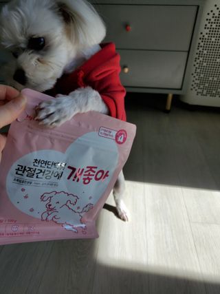 My Pet Care 천연단백질 관절건강에 개좋아 — 5점을 준 리뷰어가 2021년 2월 올린 사용 사진