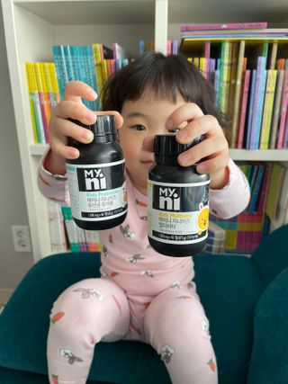 일동제약 마이니 마이니 지니키즈 유산균 츄어블, 멀티비타 set — 5점을 준 리뷰어가 2021년 3월 올린 사용 사진