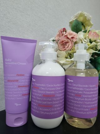 빅그린 베이비라인 3종세트 - 샴푸앤바디워시500ml,올인원로션500ml,바디크림170ml — 5점을 준 리뷰어가 2022년 11월 올린 사용 사진