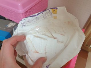 오브맘 밤 프리미엄 아기 기저귀 팬티형 밴드형 — 5점을 준 리뷰어가 2021년 1월 올린 사용 사진
