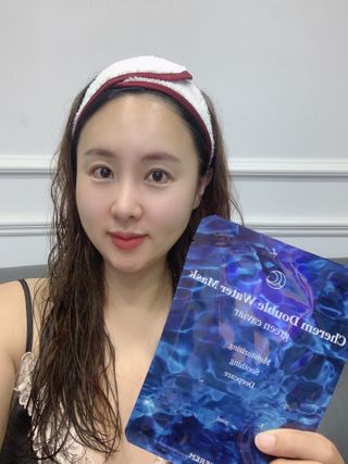 체르엠 그린 케비어 더블워터 마스크팩 5매입  2팩 — 5점을 준 리뷰어가 2021년 11월 올린 사용 사진