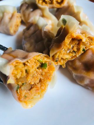 삼양냉동 [삼양] 얇은피불닭왕교자+얇은피까르보불닭왕교자 총4팩 — 5점을 준 리뷰어가 2021년 2월 올린 사용 사진