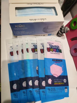 건강누리인터내셔날 (마스크 특집) 7DAYS 컬러마스크 (컬러7매)+ KMC 프리미엄 덴탈마스크(50매) — 5점을 준 리뷰어가 2022년 7월 올린 사용 사진