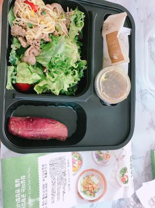참살이도시락 작심삼일 샐러드도시락 3개 맛보기 새벽배송 또는 택배배송 — 4.5점을 준 리뷰어가 2021년 7월 올린 사용 사진