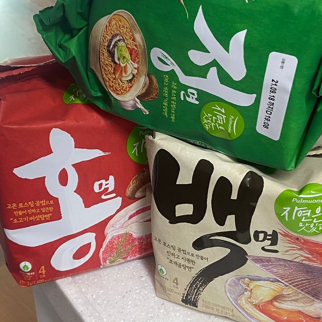 [풀무원] 자연은맛있다 정면, 백면, 홍면  세트 리뷰 사진