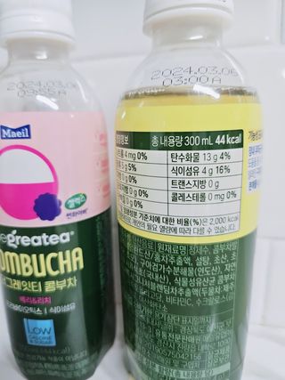 더그레잇티 콤부차 [매일유업] 더그레잇티 44kcal 콤부차 300ml *12개입 (오리지널 6개+베리리치 6개) — 5점을 준 리뷰어가 2023년 7월 올린 사용 사진