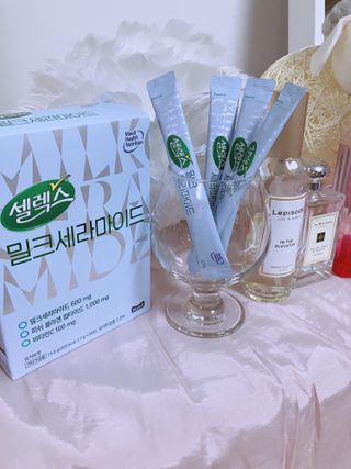 셀렉스스포츠 셀렉스 밀크세라마이드 저분자피쉬콜라겐 28포 X 1박스 — 4.5점을 준 리뷰어가 2021년 6월 올린 사용 사진