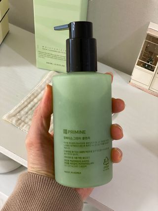 프리마인 메이크업과 들뜨는 각질까지 한방에 깐달걀로! 순하기까지한 셀베이스 그린티클렌저(200ml) — 4.5점을 준 리뷰어가 2023년 3월 올린 사용 사진