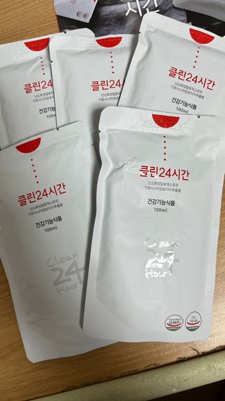 클린24시간 1BOX(5포) + 전용보틀(500ml) — 5점을 준 리뷰어가 2022년 9월 올린 사용 사진