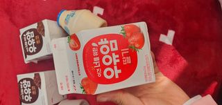 빙그레 우유얌 초코 / 우유얌 딸기 — 5점을 준 리뷰어가 2021년 4월 올린 사용 사진