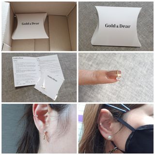 [골드앤디어] 실버925 큐빅 포인트 이어커프_3color — 4점을 준 리뷰어가 2021년 5월 올린 사용 사진