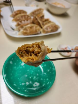 삼양냉동 [삼양] 얇은피불닭왕교자+얇은피까르보불닭왕교자 총4팩 — 4점을 준 리뷰어가 2021년 2월 올린 사용 사진
