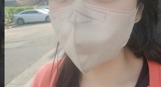 아이엘이 ILE 친환경 새부리형 방수 마스크 — 5점을 준 리뷰어가 2022년 4월 올린 사용 사진
